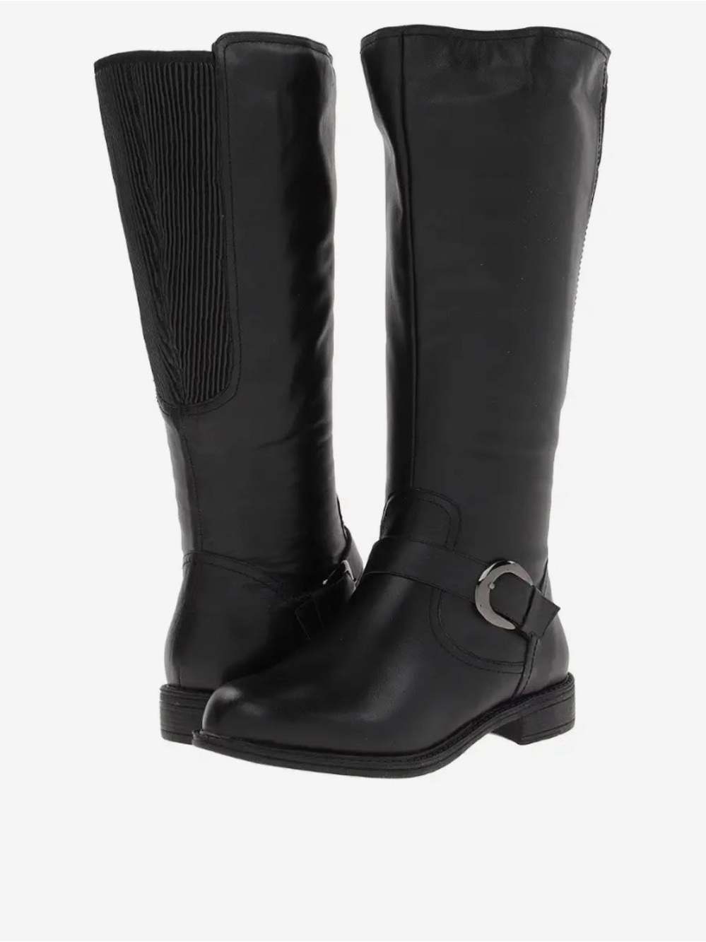 NWOT David Tate Branson Black Leather Extra Wide Shaft Boots - Sz 9.5